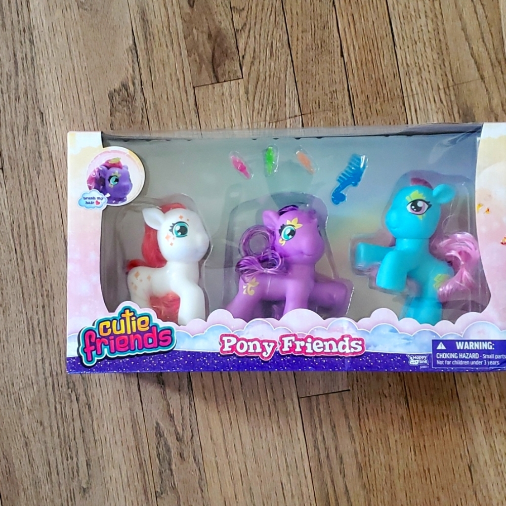 Cutie Friends My Little Pony- type figurine toys set of 3